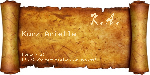 Kurz Ariella névjegykártya